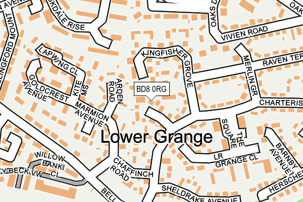 BD8 0RG map - OS OpenMap – Local (Ordnance Survey)