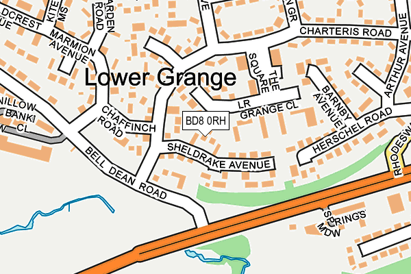 BD8 0RH map - OS OpenMap – Local (Ordnance Survey)