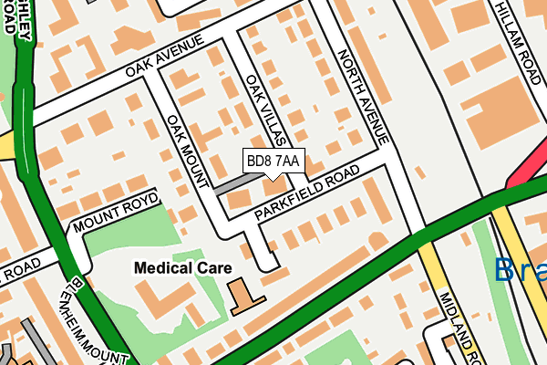 BD8 7AA map - OS OpenMap – Local (Ordnance Survey)