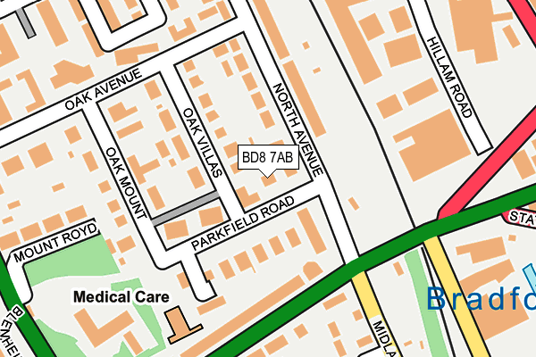 BD8 7AB map - OS OpenMap – Local (Ordnance Survey)