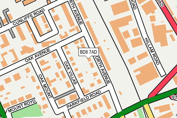 BD8 7AD map - OS OpenMap – Local (Ordnance Survey)