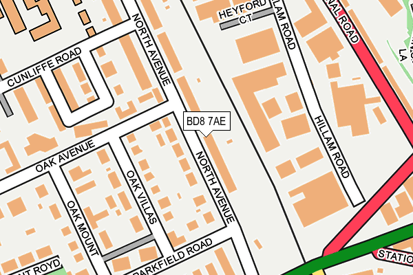 BD8 7AE map - OS OpenMap – Local (Ordnance Survey)