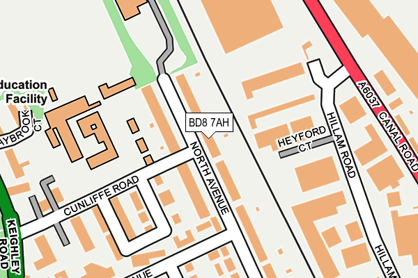 BD8 7AH map - OS OpenMap – Local (Ordnance Survey)