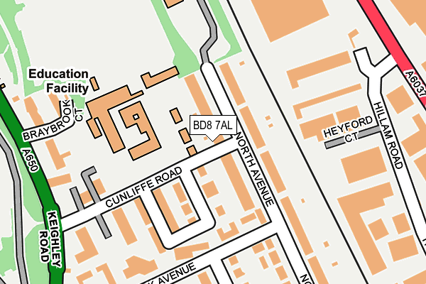 BD8 7AL map - OS OpenMap – Local (Ordnance Survey)