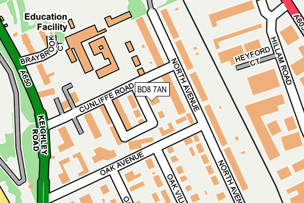 BD8 7AN map - OS OpenMap – Local (Ordnance Survey)