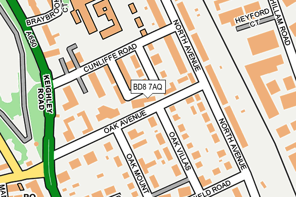 BD8 7AQ map - OS OpenMap – Local (Ordnance Survey)
