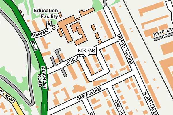 BD8 7AR map - OS OpenMap – Local (Ordnance Survey)