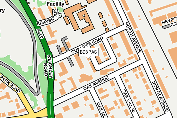 BD8 7AS map - OS OpenMap – Local (Ordnance Survey)