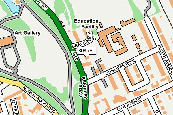 BD8 7AT map - OS OpenMap – Local (Ordnance Survey)