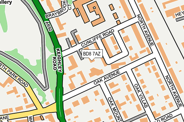 BD8 7AZ map - OS OpenMap – Local (Ordnance Survey)