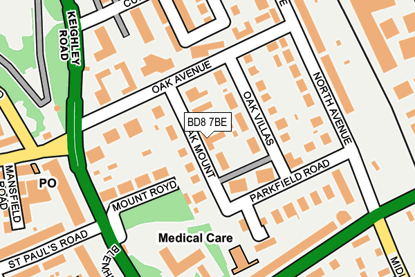 BD8 7BE map - OS OpenMap – Local (Ordnance Survey)