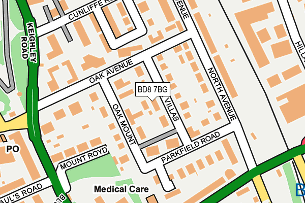 BD8 7BG map - OS OpenMap – Local (Ordnance Survey)
