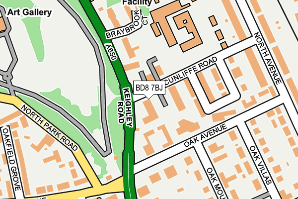 BD8 7BJ map - OS OpenMap – Local (Ordnance Survey)