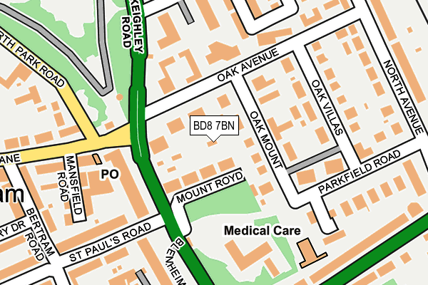 BD8 7BN map - OS OpenMap – Local (Ordnance Survey)