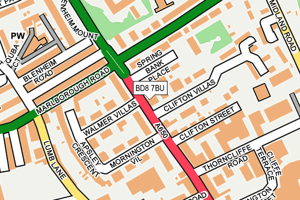 BD8 7BU map - OS OpenMap – Local (Ordnance Survey)