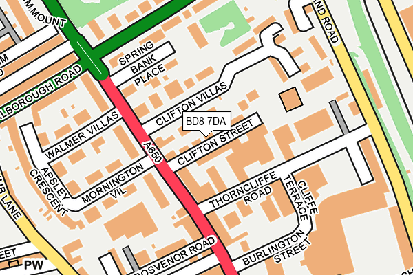 BD8 7DA map - OS OpenMap – Local (Ordnance Survey)