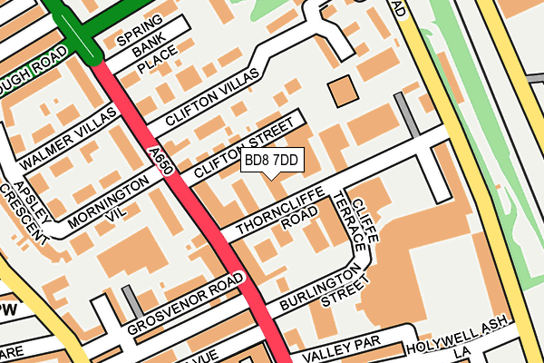 BD8 7DD map - OS OpenMap – Local (Ordnance Survey)