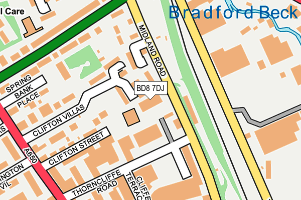 BD8 7DJ map - OS OpenMap – Local (Ordnance Survey)