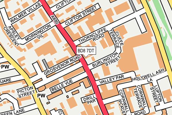 BD8 7DT map - OS OpenMap – Local (Ordnance Survey)