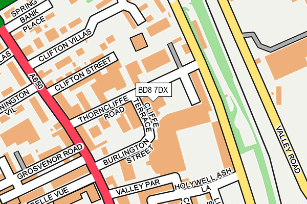 BD8 7DX map - OS OpenMap – Local (Ordnance Survey)