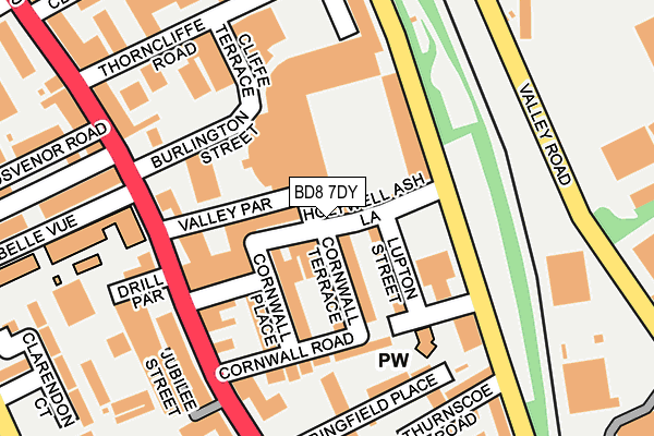 BD8 7DY map - OS OpenMap – Local (Ordnance Survey)