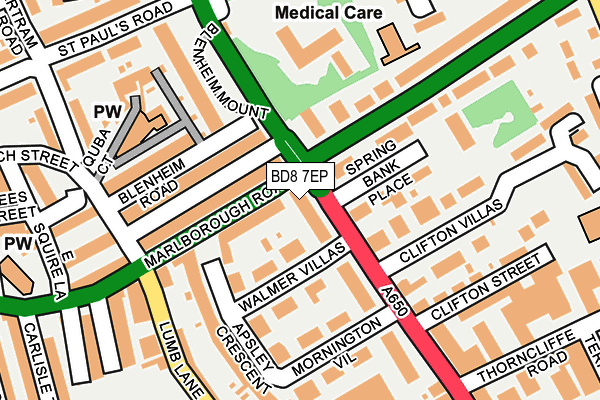 BD8 7EP map - OS OpenMap – Local (Ordnance Survey)