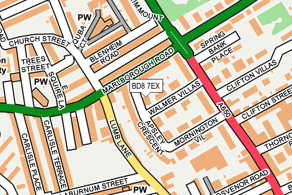 BD8 7EX map - OS OpenMap – Local (Ordnance Survey)