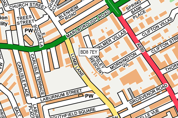 BD8 7EY map - OS OpenMap – Local (Ordnance Survey)
