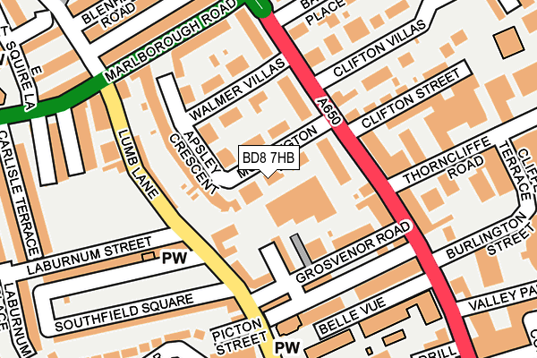 BD8 7HB map - OS OpenMap – Local (Ordnance Survey)