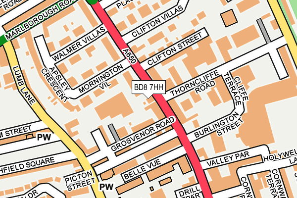 BD8 7HH map - OS OpenMap – Local (Ordnance Survey)