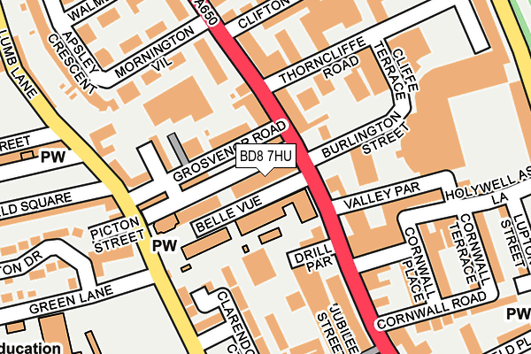 BD8 7HU map - OS OpenMap – Local (Ordnance Survey)