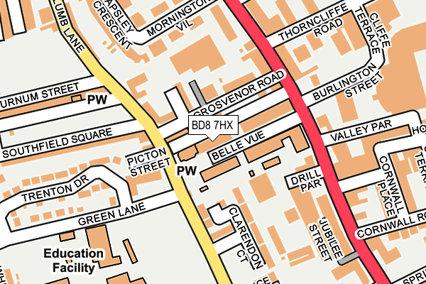 BD8 7HX map - OS OpenMap – Local (Ordnance Survey)