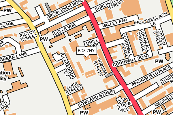 BD8 7HY map - OS OpenMap – Local (Ordnance Survey)