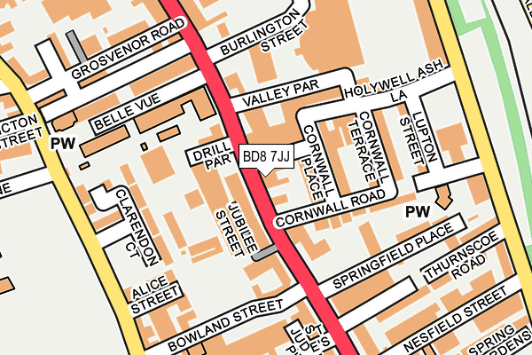 BD8 7JJ map - OS OpenMap – Local (Ordnance Survey)