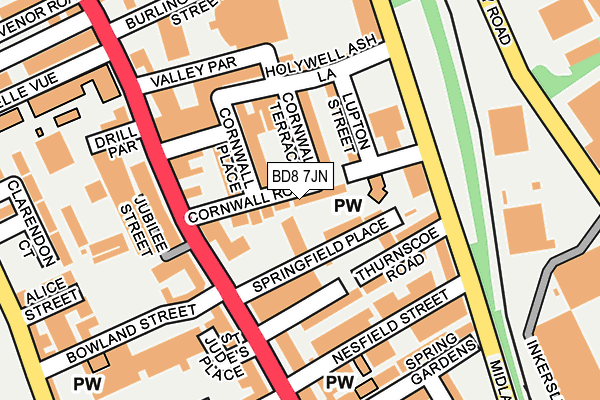 BD8 7JN map - OS OpenMap – Local (Ordnance Survey)