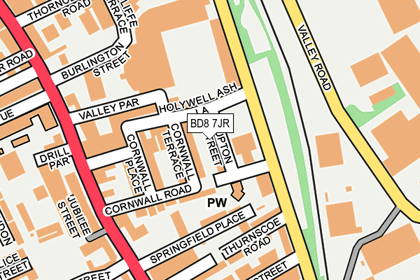 BD8 7JR map - OS OpenMap – Local (Ordnance Survey)