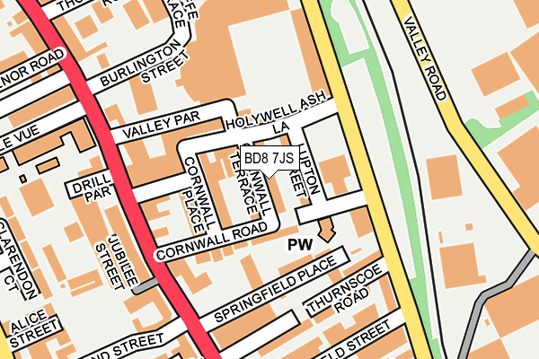 BD8 7JS map - OS OpenMap – Local (Ordnance Survey)