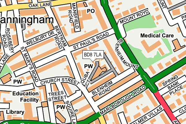 BD8 7LA map - OS OpenMap – Local (Ordnance Survey)