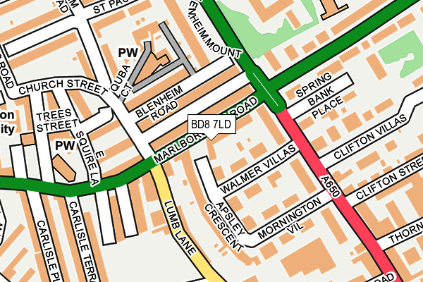BD8 7LD map - OS OpenMap – Local (Ordnance Survey)