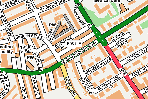 BD8 7LE map - OS OpenMap – Local (Ordnance Survey)