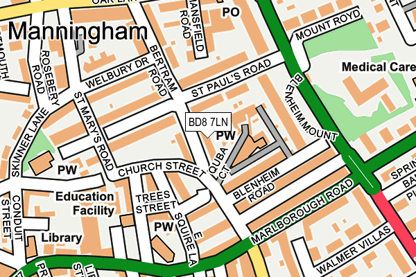BD8 7LN map - OS OpenMap – Local (Ordnance Survey)