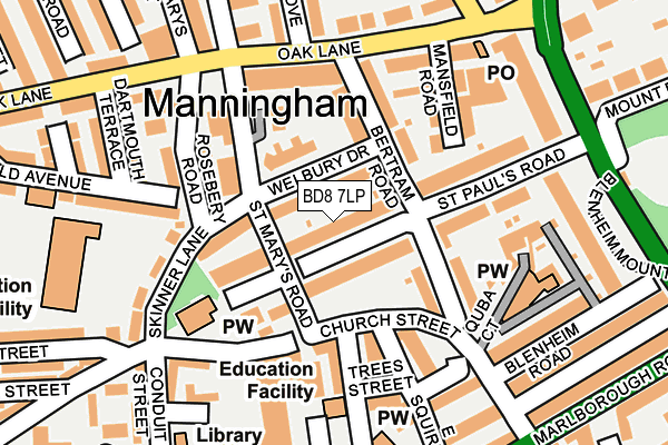 BD8 7LP map - OS OpenMap – Local (Ordnance Survey)