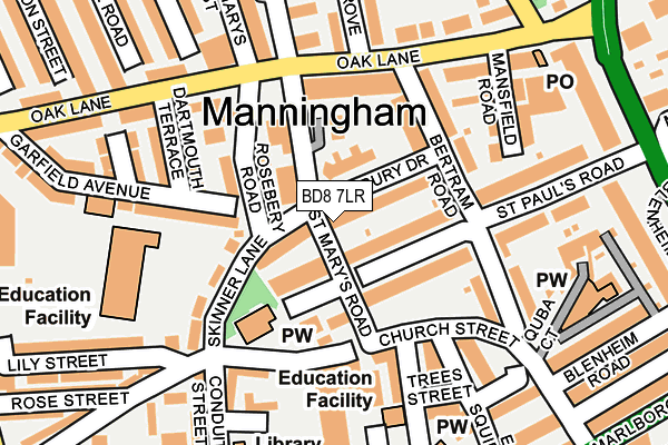 BD8 7LR map - OS OpenMap – Local (Ordnance Survey)