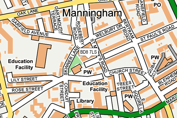 BD8 7LS map - OS OpenMap – Local (Ordnance Survey)