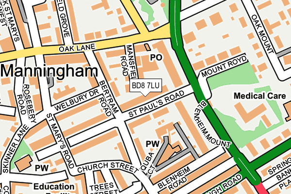 BD8 7LU map - OS OpenMap – Local (Ordnance Survey)