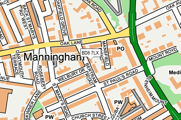 BD8 7LX map - OS OpenMap – Local (Ordnance Survey)