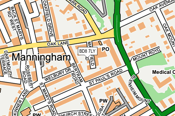 BD8 7LY map - OS OpenMap – Local (Ordnance Survey)