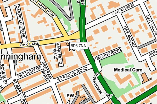 BD8 7NA map - OS OpenMap – Local (Ordnance Survey)
