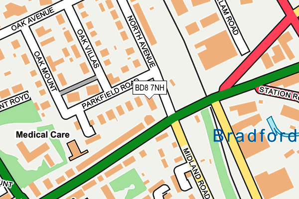 BD8 7NH map - OS OpenMap – Local (Ordnance Survey)
