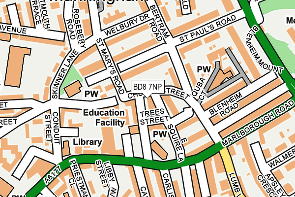 BD8 7NP map - OS OpenMap – Local (Ordnance Survey)